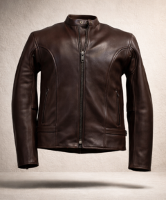 Brown Leather Racing Jacket
