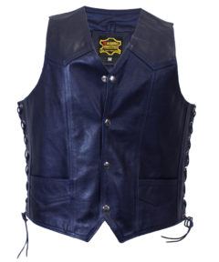 Dark Blue Knight Leather Vest