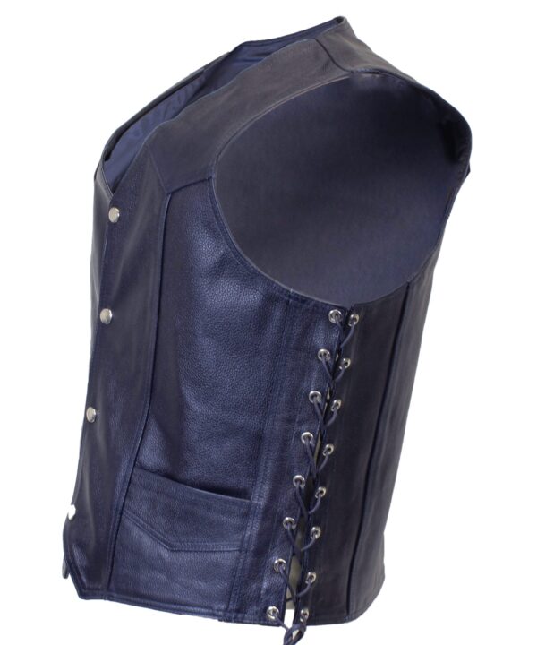 Navy Blue Knight Vest — alternate view 2, Hasbro Leather