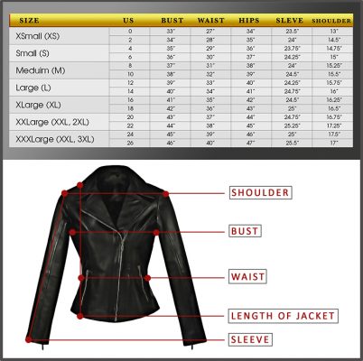 Mens Motorcycle Jacket Size Chart