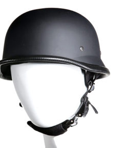 German Novelty Flat Black Helmet With Adjustable Chin Strap