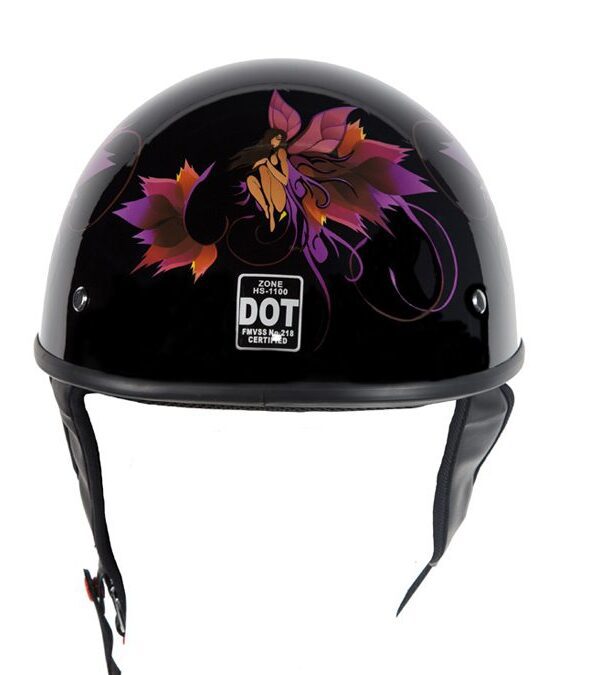 Women’s DOT Approved Low Profile Helmet With Fairy & Tribal Flowers — DOT Helmets, Hasbro Leather
