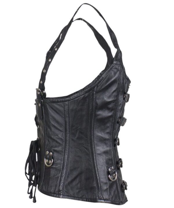 Women’s Lambskin Leather Corset With Buckle Closures — alternate view 3, Hasbro Leather
