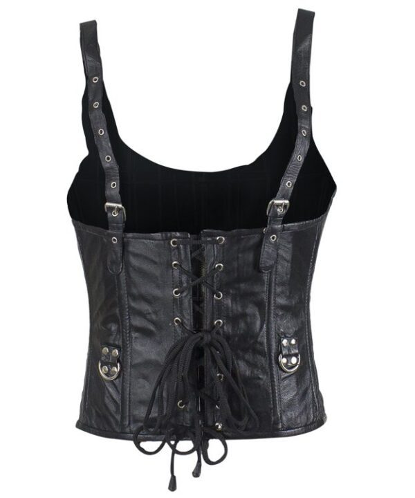Women’s Lambskin Leather Corset With Buckle Closures — alternate view 2, Hasbro Leather