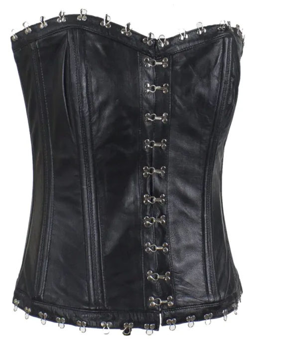 Women's Hook & Eye Lambskin Leather Corset — Ultra-Soft Genuine Leather - Image 4