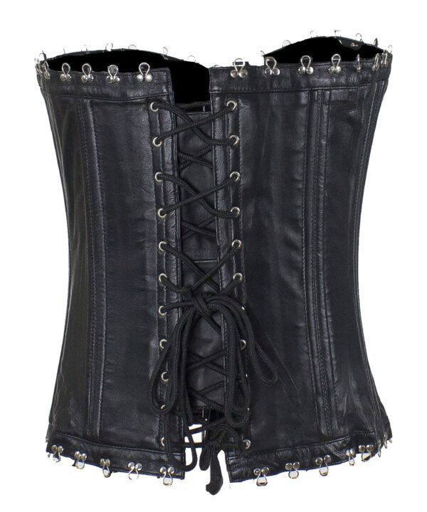 Women’s Hook & Eye Lambskin Leather Corset — Ultra-Soft Genuine Leather — alternate view 4, Hasbro Leather