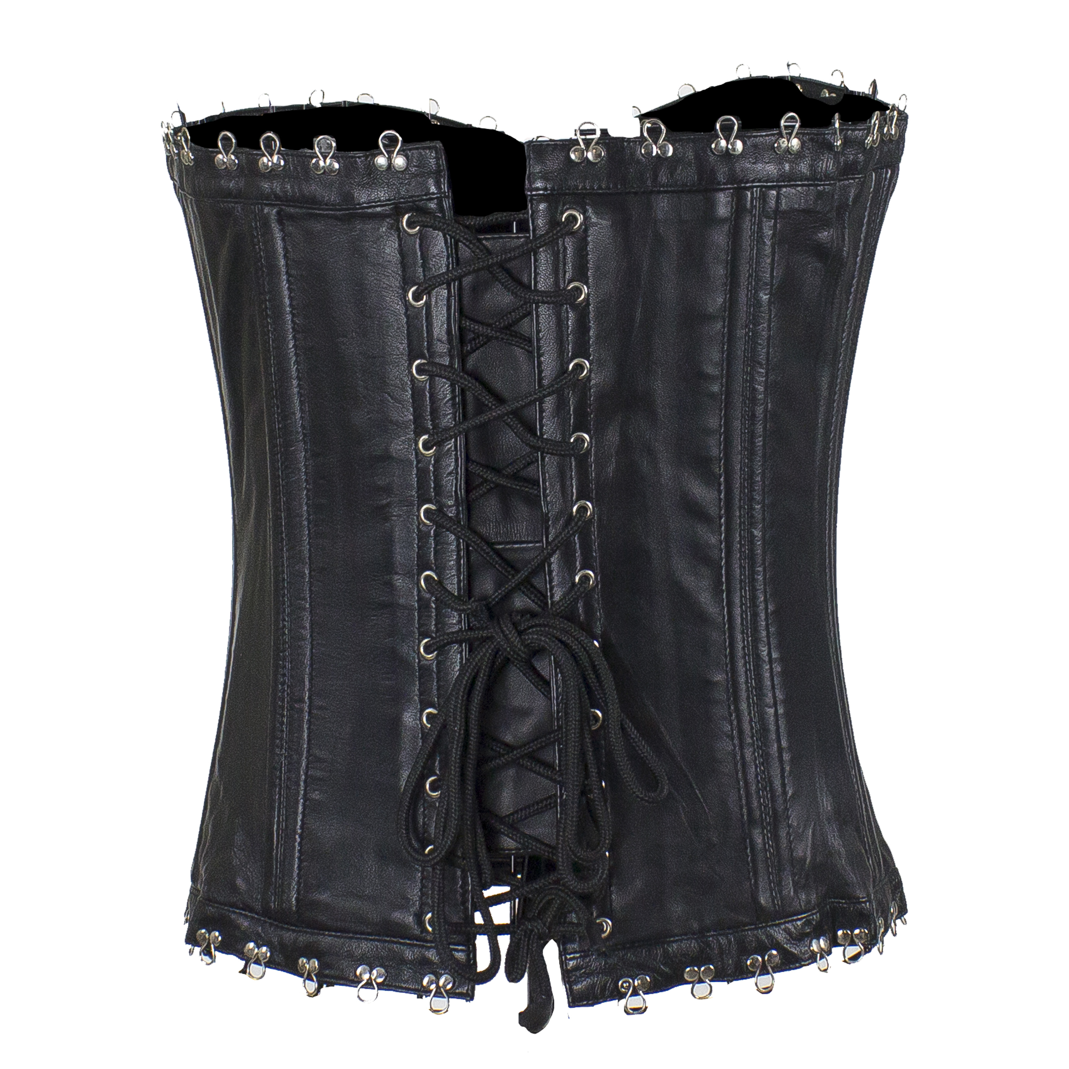 Black Lambskin Lace Up Leather Corset #LH821LL - Jamin Leather®