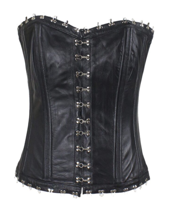 Women's Hook & Eye Lambskin Leather Corset — Ultra-Soft Genuine Leather