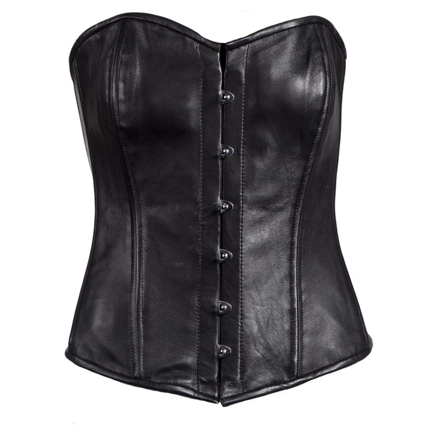 Women’s Strapless Lambskin Corset With Metal Busk & Grommet Detail — Women's Halter Tops, Hasbro Leather