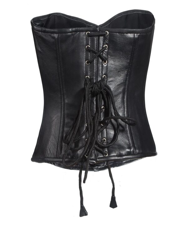 Women’s Strapless Lambskin Corset With Metal Busk & Grommet Detail — alternate view 4, Hasbro Leather