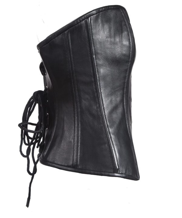 Women’s Strapless Lambskin Corset With Metal Busk & Grommet Detail — alternate view 6, Hasbro Leather