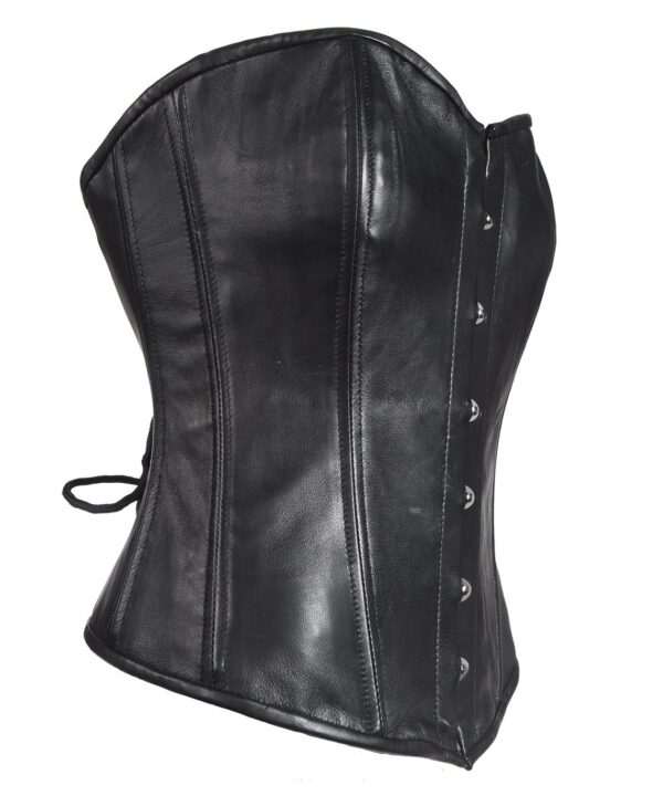 Women’s Strapless Lambskin Corset With Metal Busk & Grommet Detail — alternate view 7, Hasbro Leather