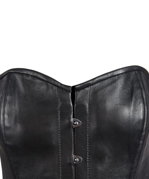 Women’s Strapless Lambskin Corset With Metal Busk & Grommet Detail — alternate view 3, Hasbro Leather