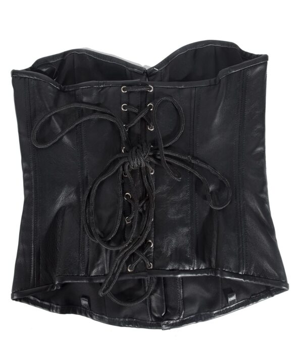Women’s Strapless Lambskin Corset With Metal Busk & Grommet Detail — alternate view 2, Hasbro Leather