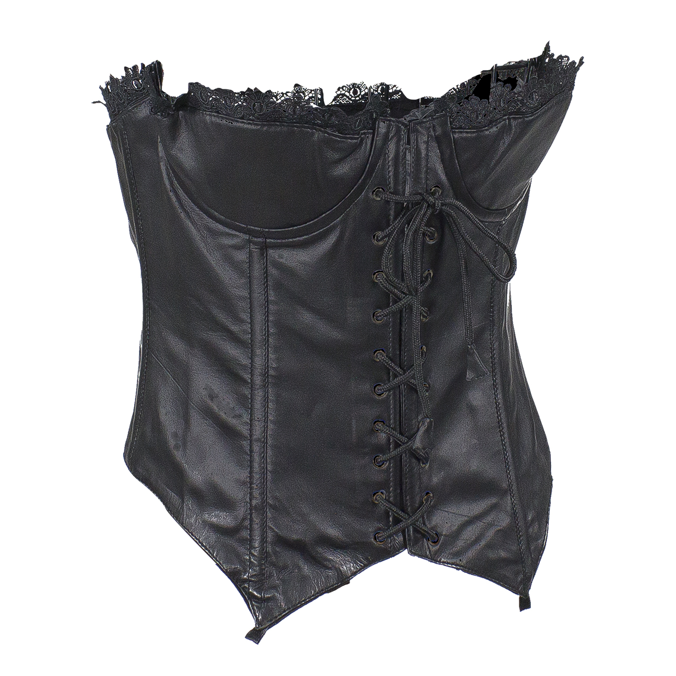 Women’s Black Leather and Lace Corset – Hasbro Leather | Top Quality ...