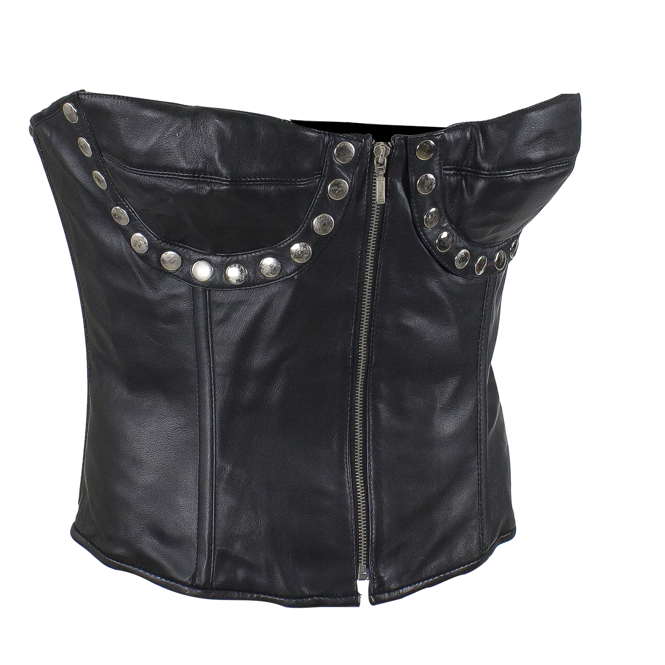 Women’s Studded Black Leather Corset – Hasbro Leather | Top Quality ...