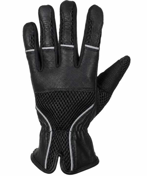 Men's Black Genuine Leather Motorcycle Riding Gloves