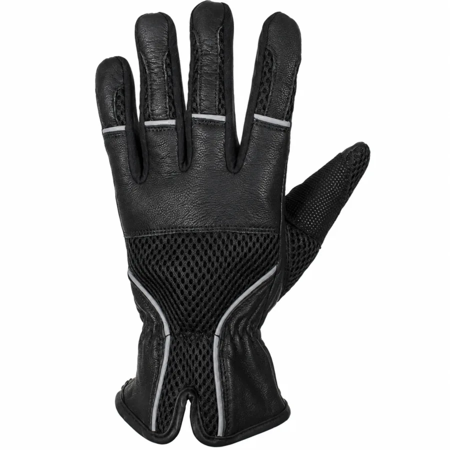 Men's Black Genuine Leather Motorcycle Riding Gloves