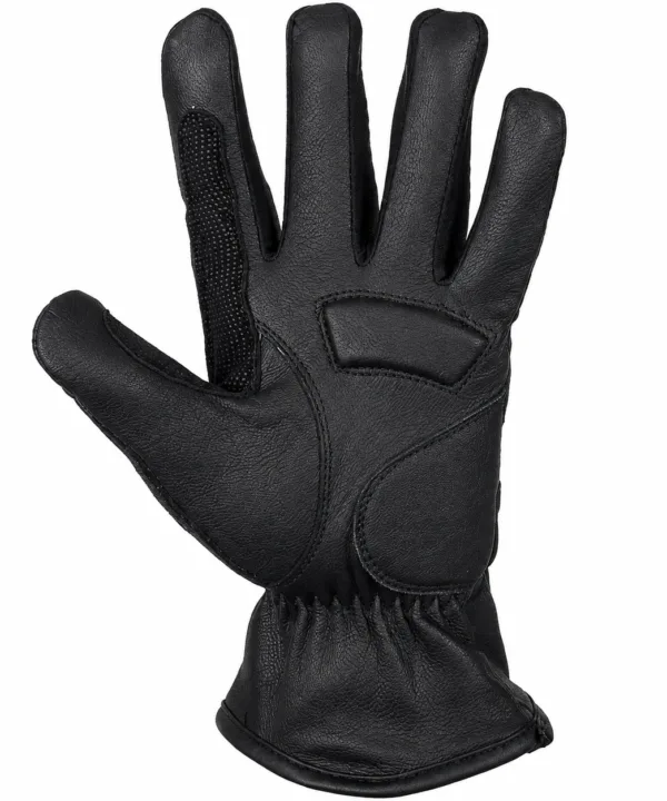 Alternative view of Men's Black Genuine Leather Motorcycle Riding Gloves