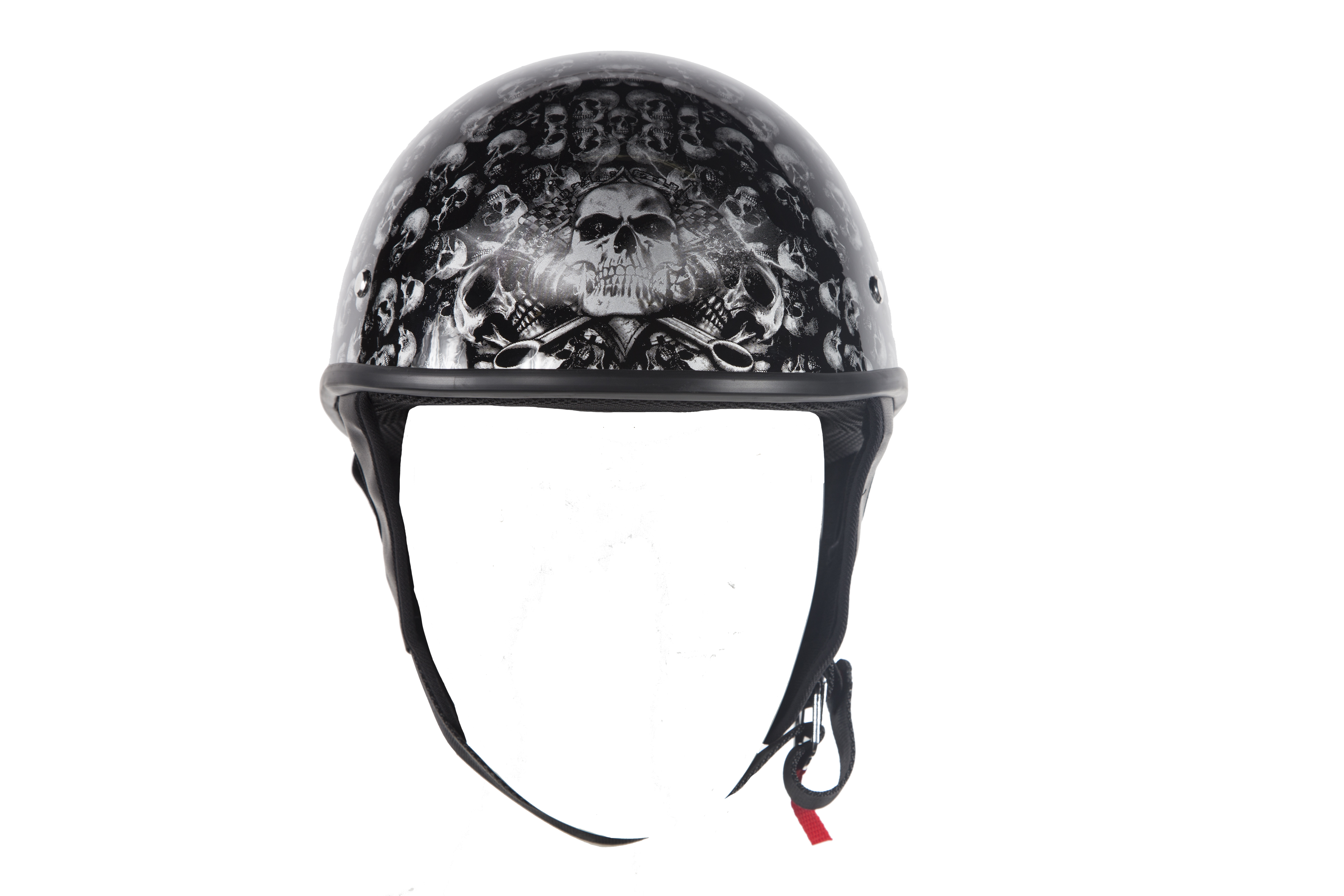 DOT Low Profile Motorcycle Helmet With Skulls Graphic – Hasbro Leather