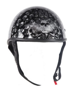 DOT Low Profile Motorcycle Helmet With Skulls Graphic