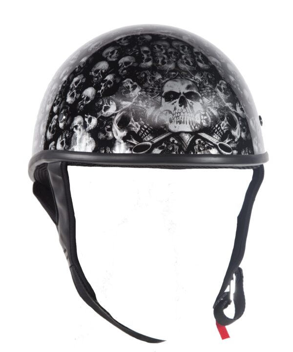 Low Profile Skull Graphic; DOT Approved — Helmets, Hasbro Leather