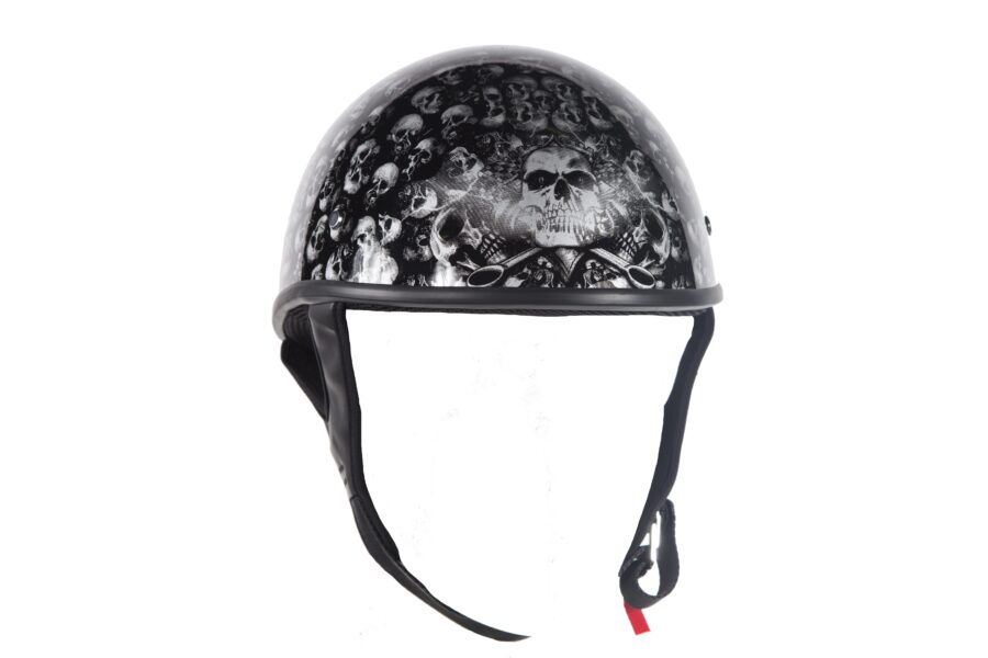Low Profile Skull Graphic; DOT Approved — Helmets, Hasbro Leather
