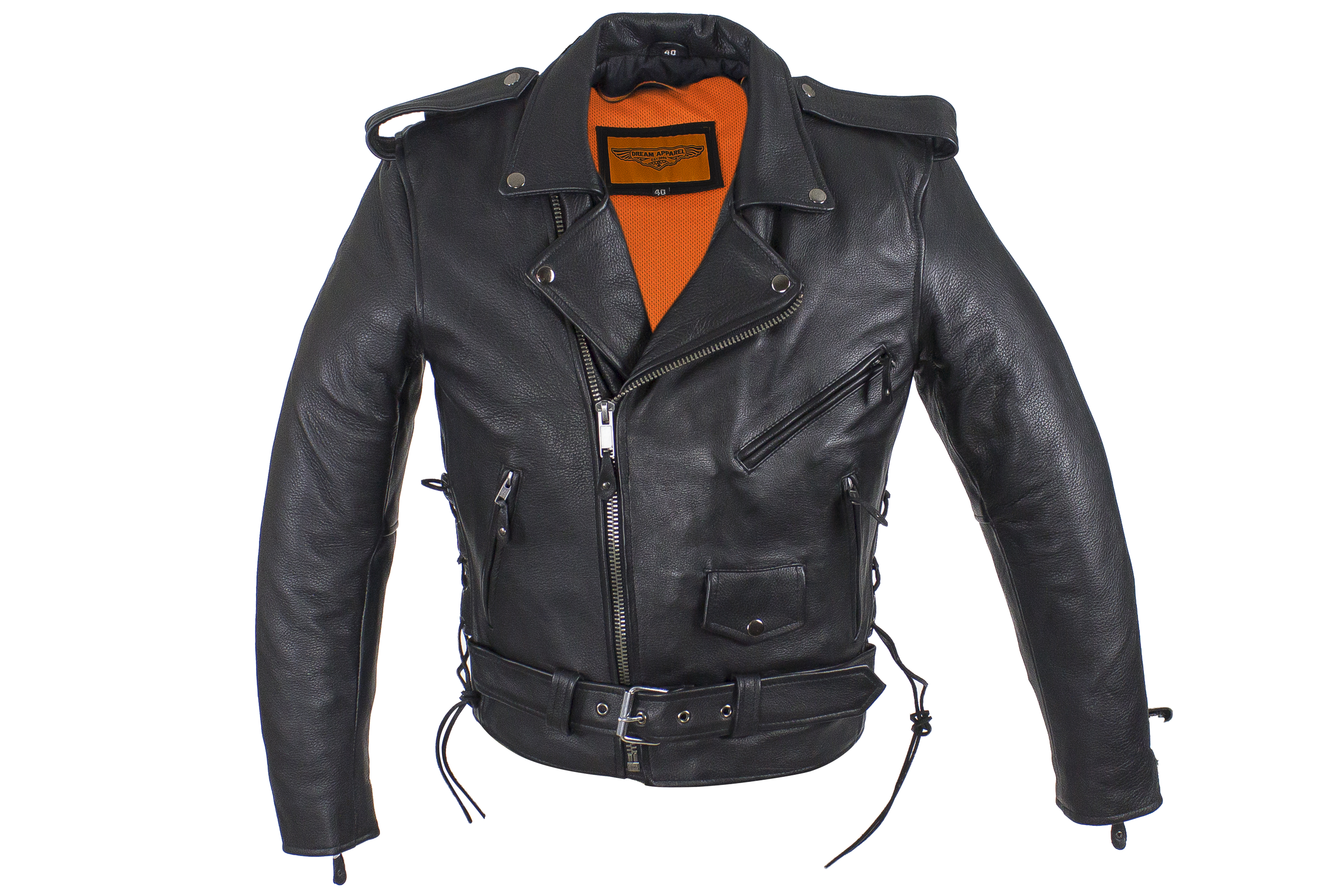Men’s Motorcycle Leather Jacket With Side Laces – Hasbro Leather | Top ...