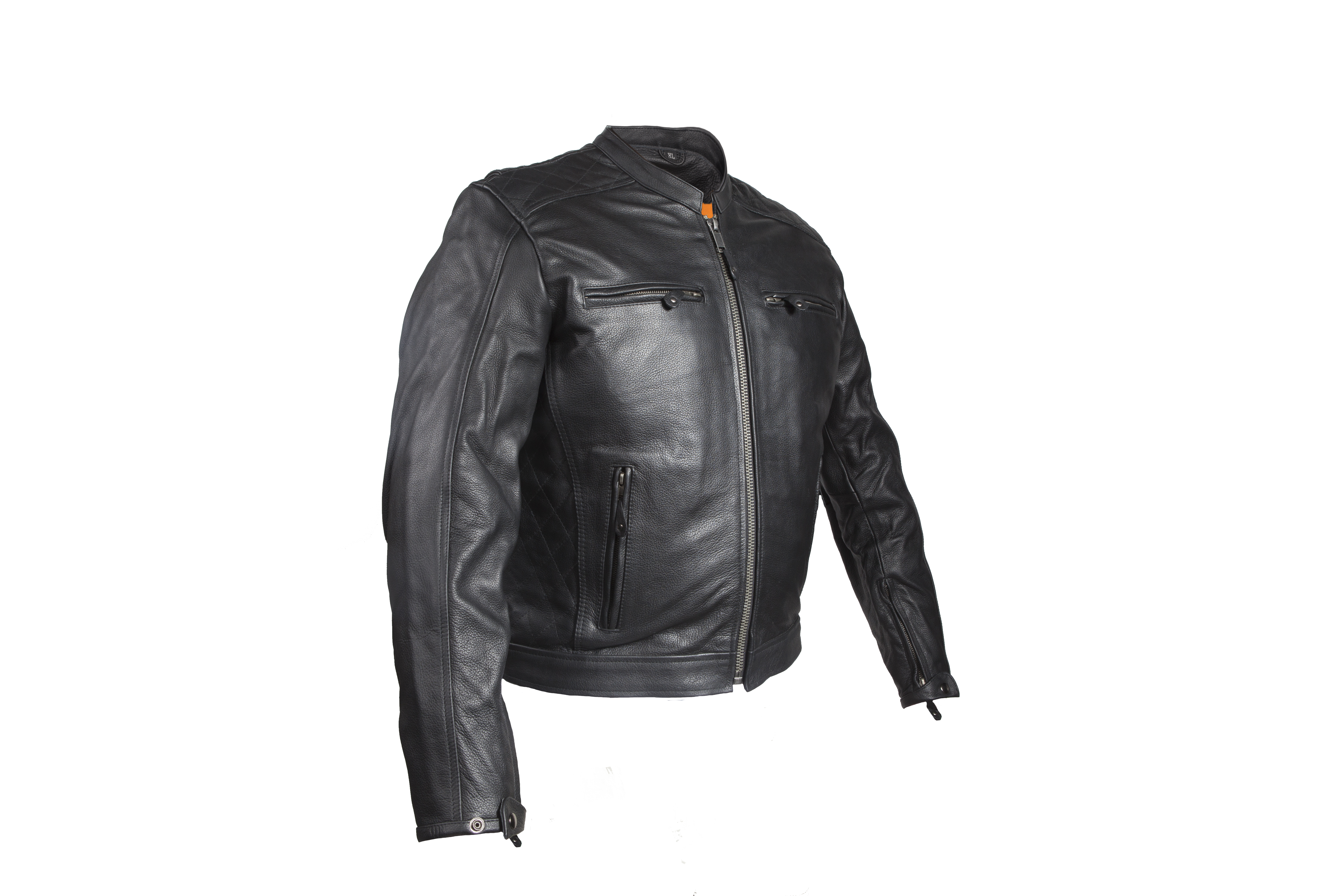Men’s Motorcycle Jacket With Diamond Pattern On The Sides & Shoulders ...