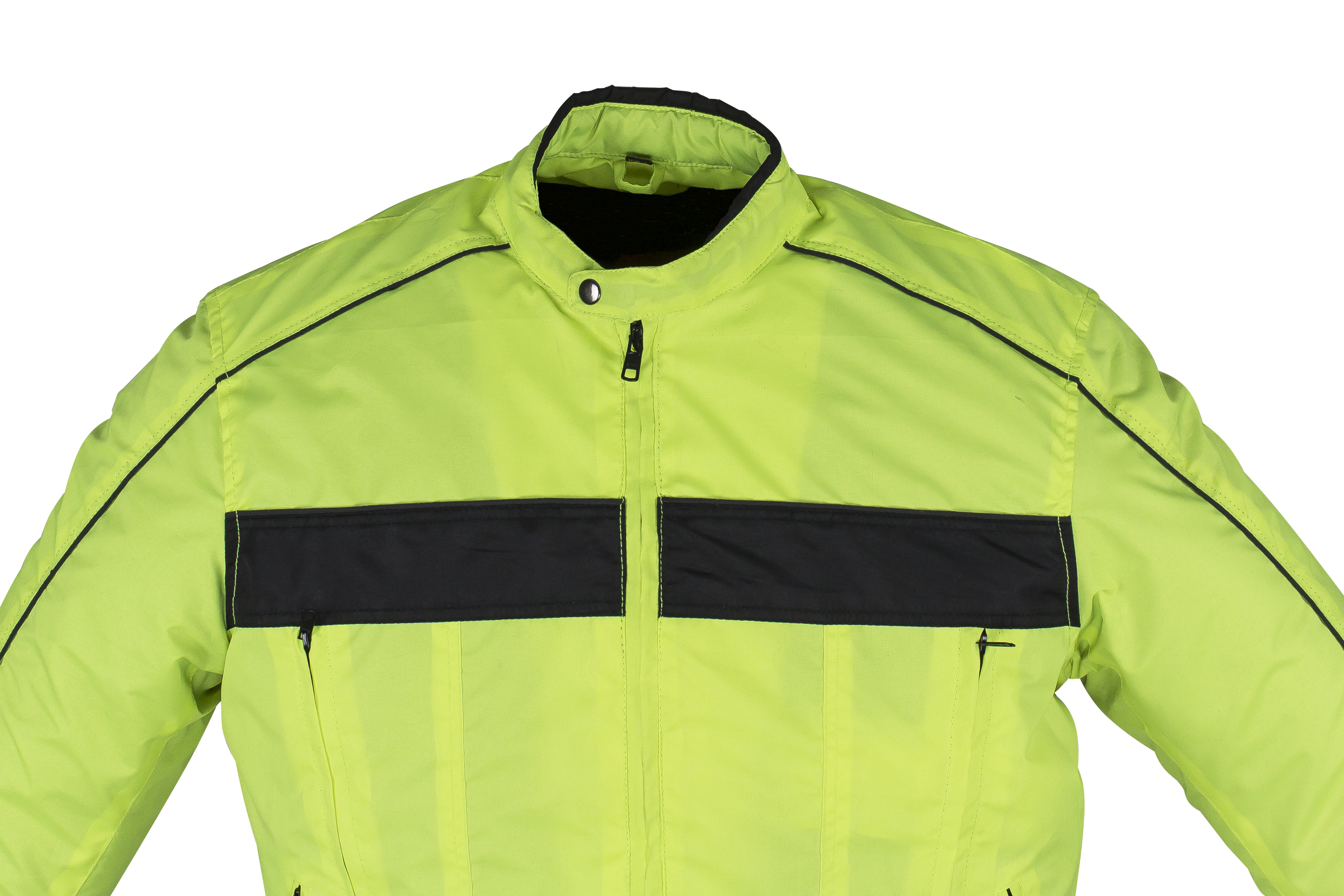 Men’s Fluorescent Water Resistant Jacket with Reflective Piping ...