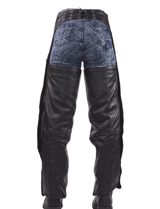 Motorcycle Leather Chaps With Braid & Removable Thermal Liner — alternate view 5, Hasbro Leather