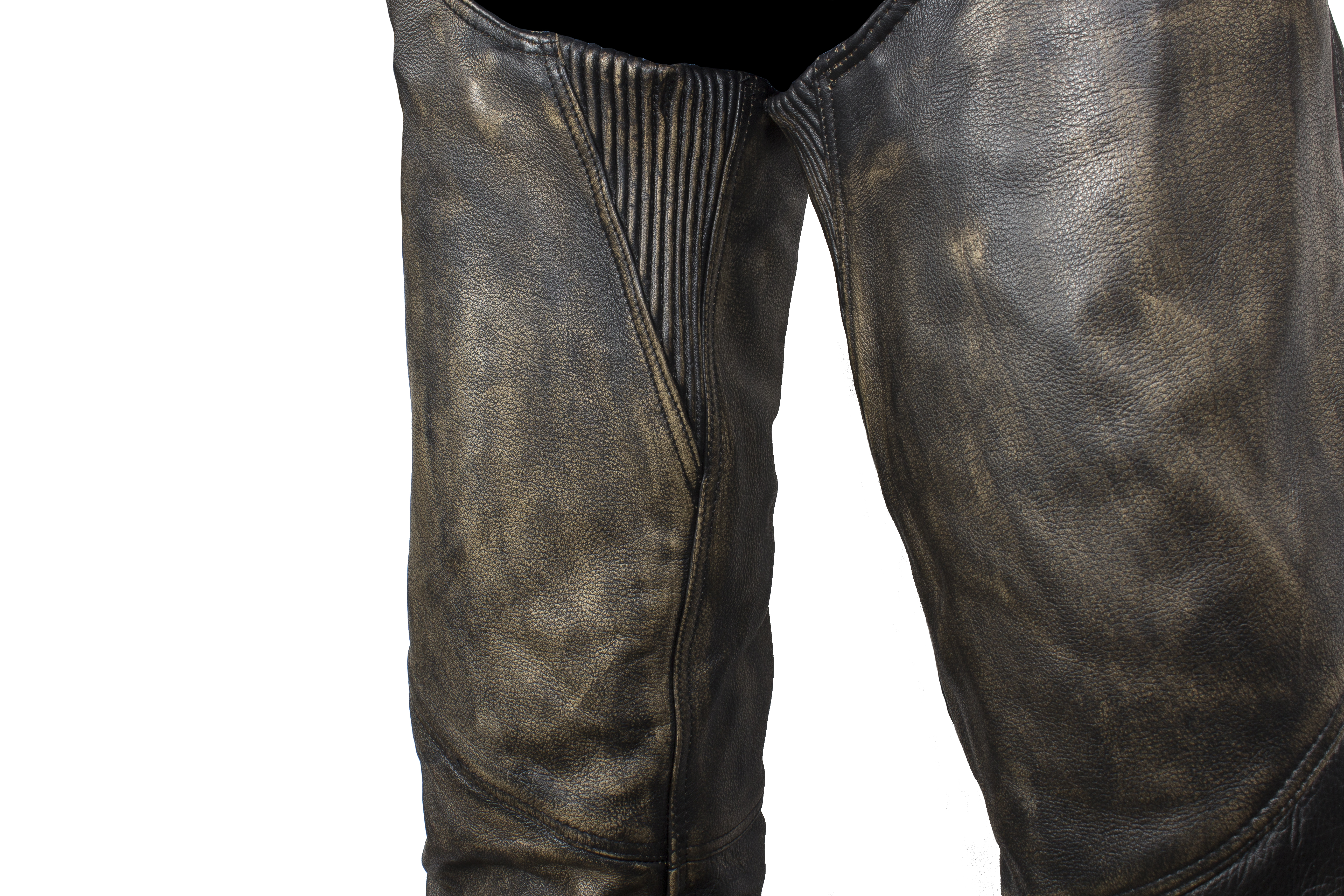 Mens or Ladies Unisex Brown Naked Leather Chaps with 