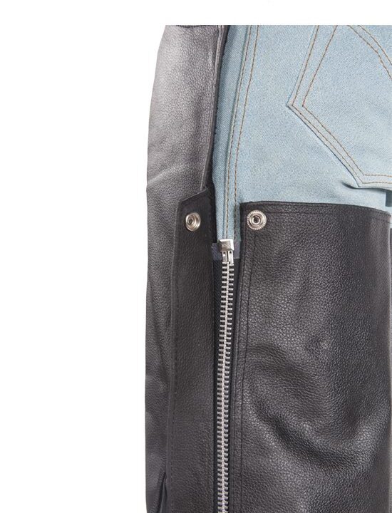 Motorcycle Leather Chaps With Braid & Fringe — Classic Biker Style — alternate view 4, Hasbro Leather