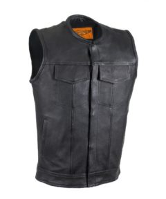 Mens 1/2" Collar Motorcycle Club Vest