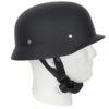 German Novelty Flat Black Helmet With Adjustable Chin Strap