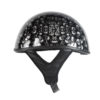 DOT Approved Low Profile Motorcycle Helmet With Black Finish & Skull Graphics
