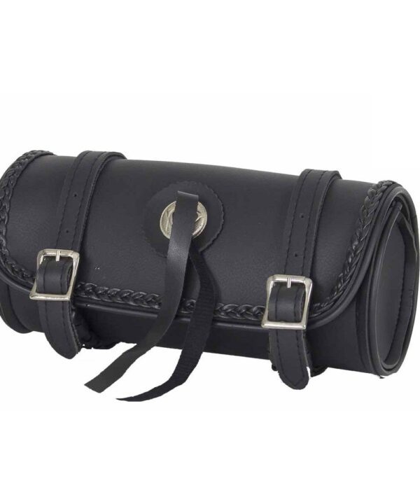 10″ PVC Motorcycle Tool Bag With Concho & Braid — Tool Bags, Hasbro Leather