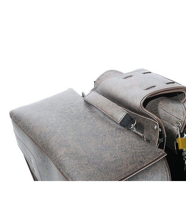 PVC Brown Motorcycle Saddlebag With Lock — alternate view 3, Hasbro Leather