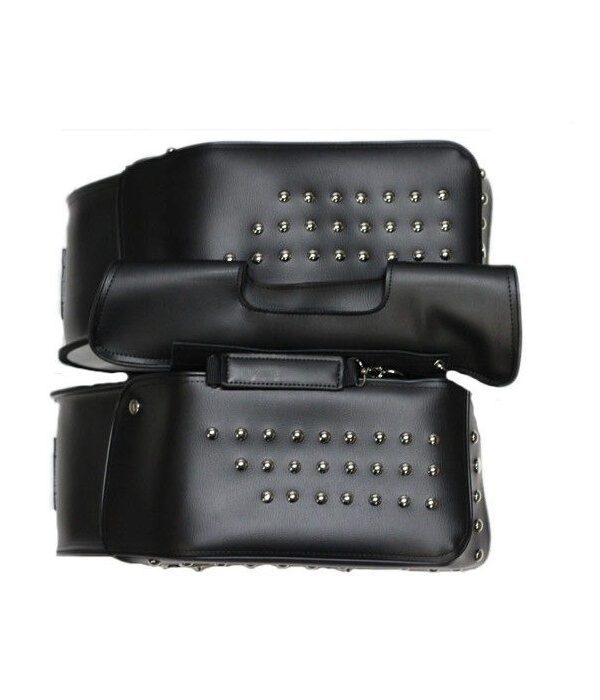 PVC Motorcycle Saddlebag With Studs — alternate view 3, Hasbro Leather