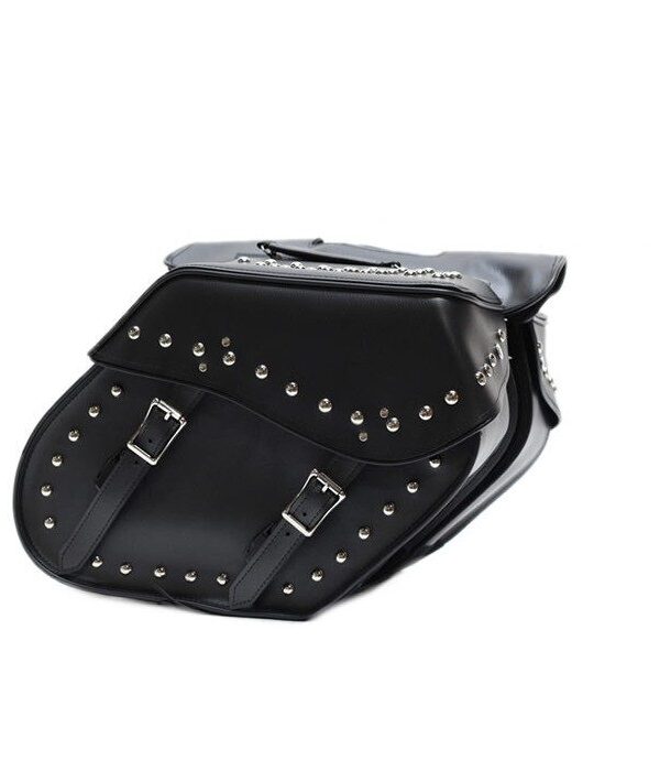 PVC Motorcycle Saddlebag With Studs — Saddle Bags, Hasbro Leather