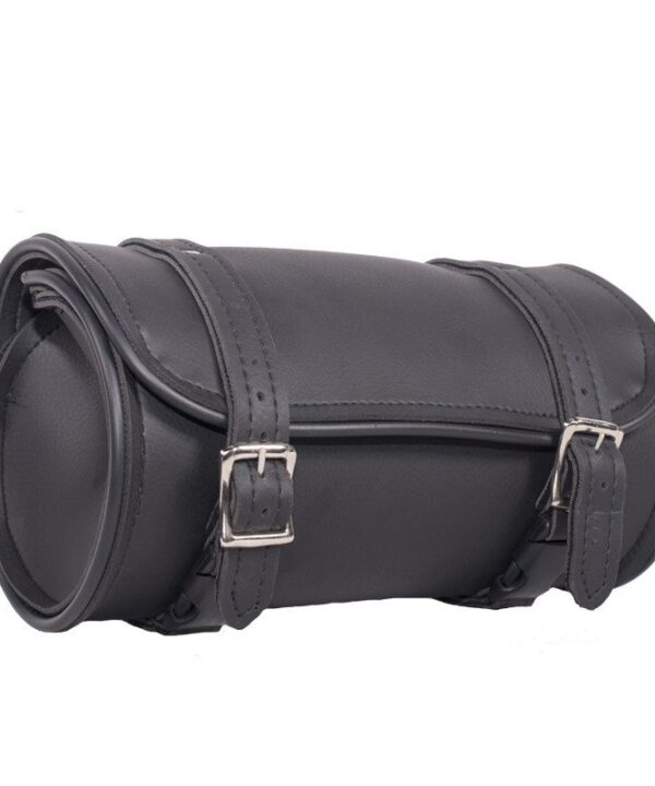 10-Inch Plain PVC Motorcycle Tool Bag With Double Roller Buckle Straps — Tool Bags, Hasbro Leather