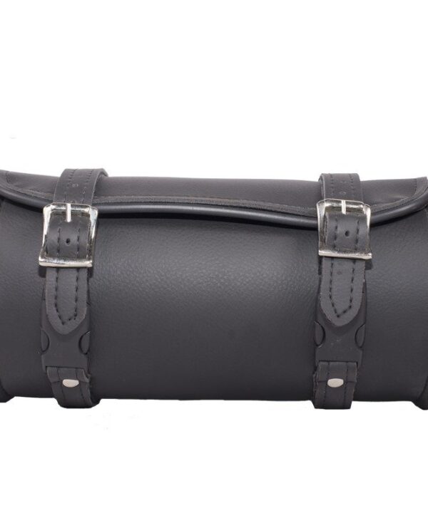 10-Inch Plain PVC Motorcycle Tool Bag With Double Roller Buckle Straps — alternate view 5, Hasbro Leather