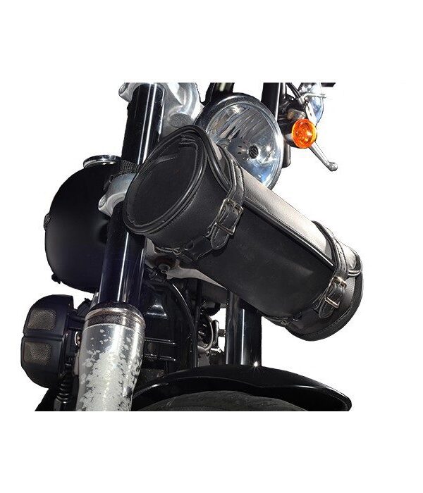 10-Inch Plain PVC Motorcycle Tool Bag With Double Roller Buckle Straps — alternate view 2, Hasbro Leather