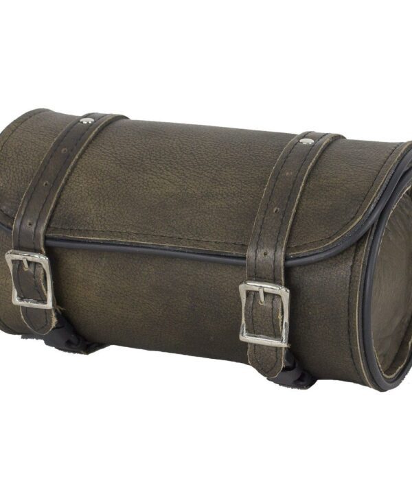 Dark Brown Leather Motorcycle Tool Bag — Tool Bags, Hasbro Leather
