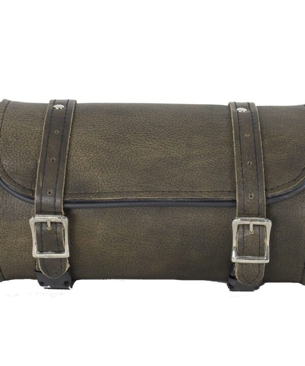 Dark Brown Leather Motorcycle Tool Bag — alternate view 4, Hasbro Leather