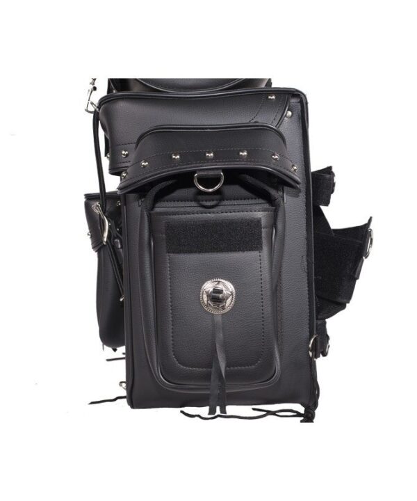 Big Studded Motorcycle Sissy Bar Bag — Large Touring Storage — alternate view 6, Hasbro Leather