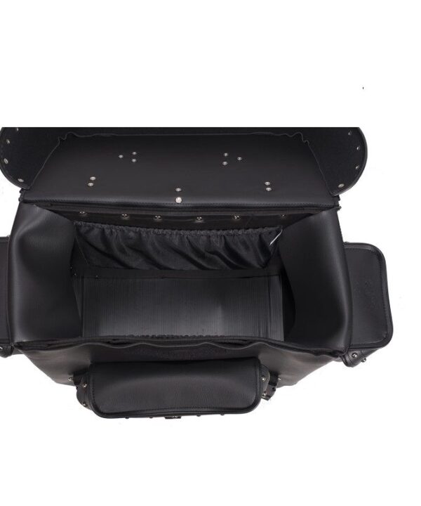 Big Studded Motorcycle Sissy Bar Bag — Large Touring Storage — alternate view 3, Hasbro Leather