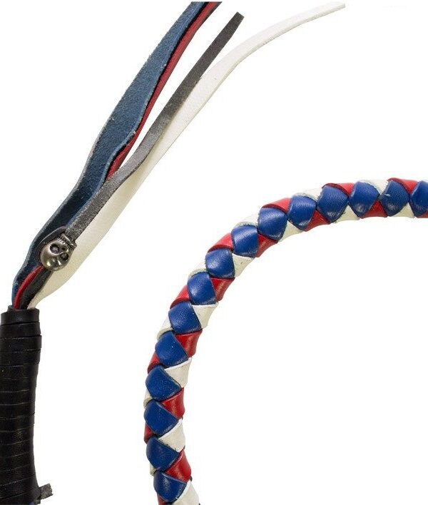 Red, White & Blue Get Back Whip For Motorcycles — alternate view 3, Hasbro Leather