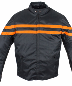 Men's Textile Motorcycle Jacket With Orange Stripes