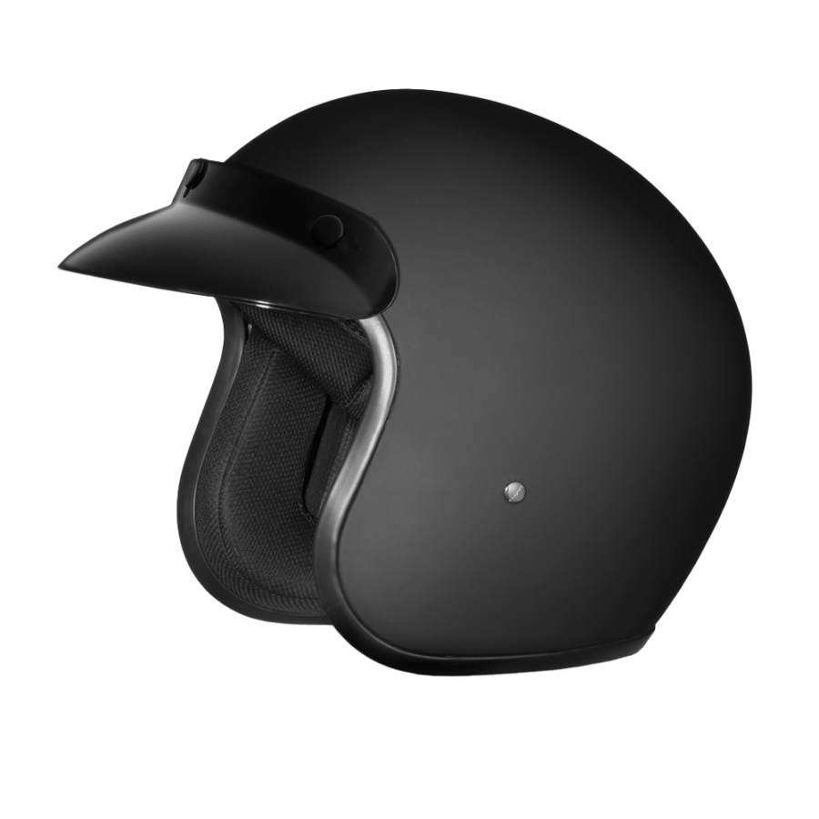 Daytona Cruiser – Dull Black; DOT Approved — Motorcycle Helmets, Hasbro Leather